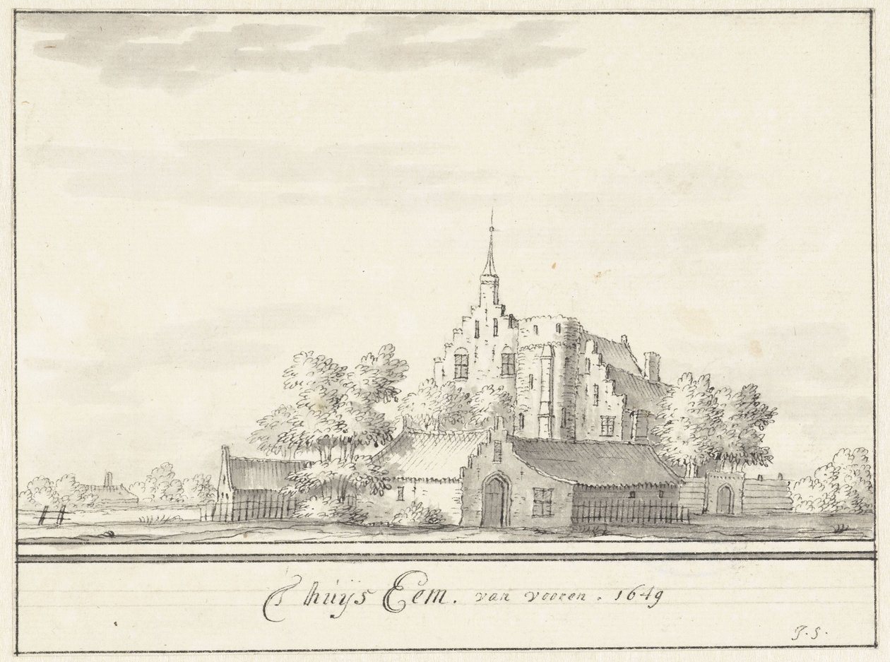 Huset Eem 'T huijs Eem, fra forsiden. 1649 (tittel på vare) av Jacobus Stellingwerff