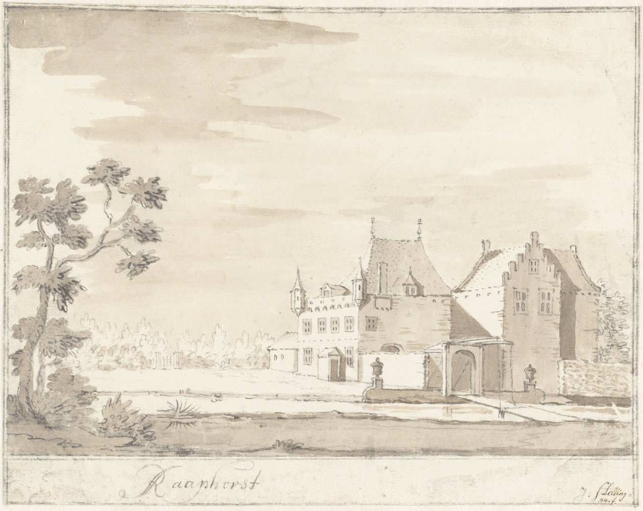 Raaphorst Castle nær Wassenaar Raaphorst (tittel på objekt) av Jacobus Stellingwerff