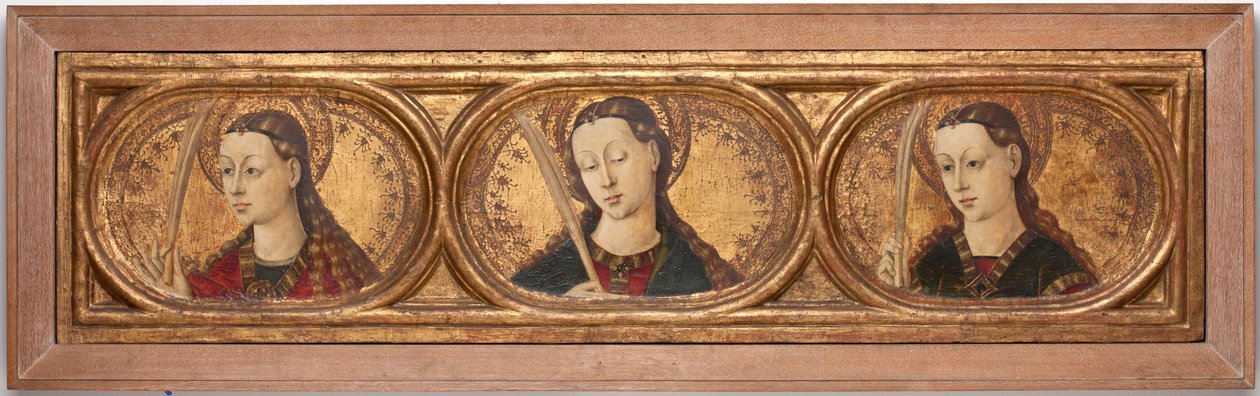 Three Virgin Martyrs (maling på trepanel) av Jacomart c.1413 61 Baco