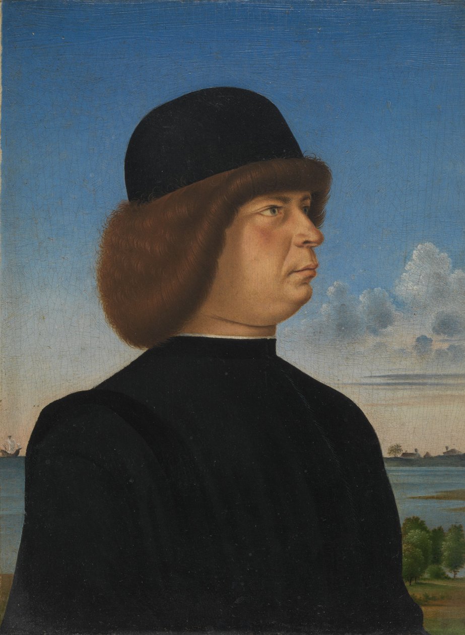 Portrett av Alvise Contarini, ca. 1485-95 (olje på tre) av Jacometto (attr. to) Veneziano