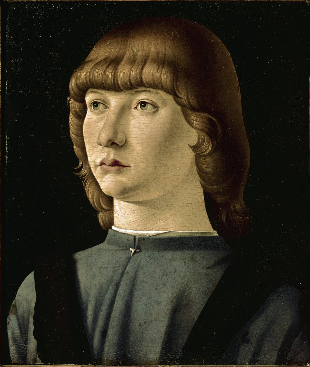 Portrett av ung mann (olje på tre av Jacometto (attr. to) Veneziano