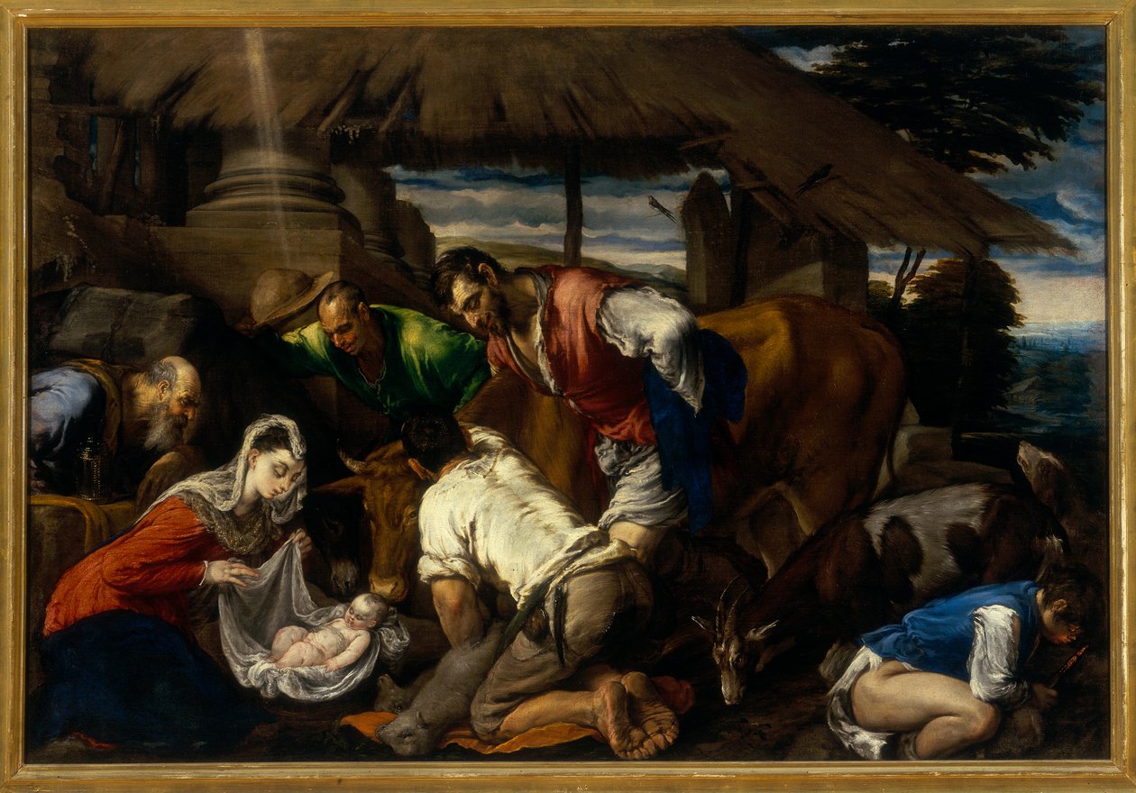 Tilbedelse av hyrdene, ca. 1562 av Jacopo Bassano