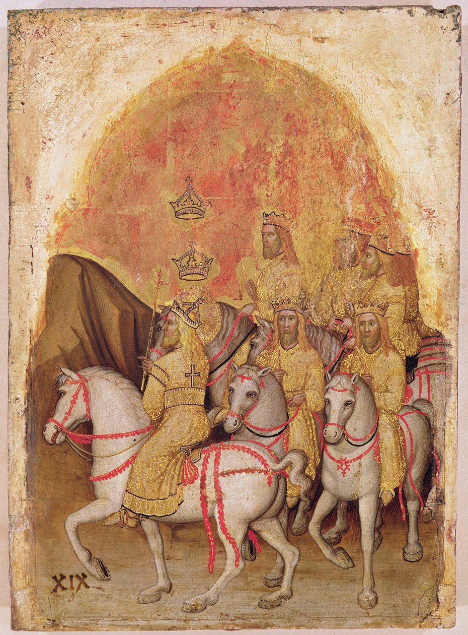 Walk of the Kings (tempera på panel) av Jacopo Alberegno