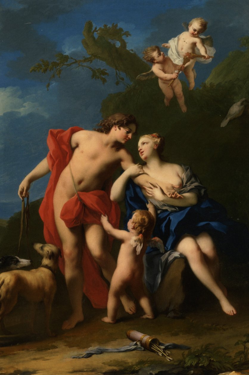 Venus og Adonis av Jacopo Amigoni