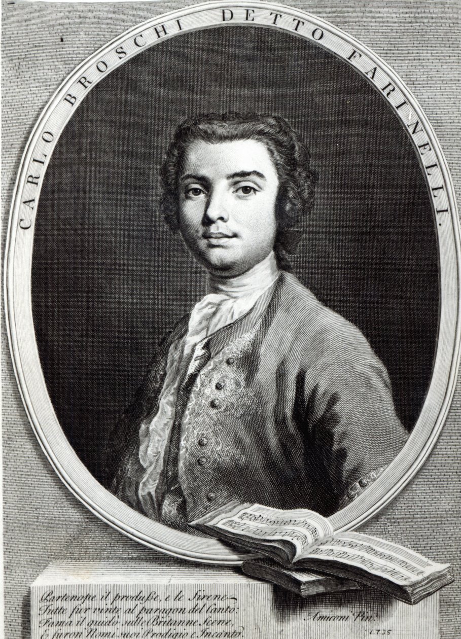 Carlo Broschi, 1735 (linjegravering) av Jacopo Amigoni