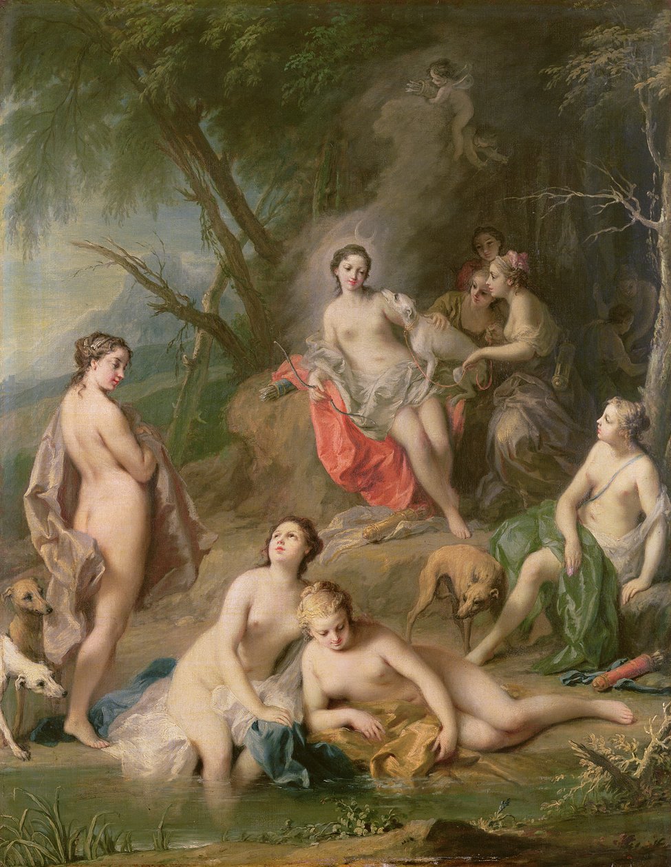 Diana bader med nymfene sine av Jacopo Amigoni