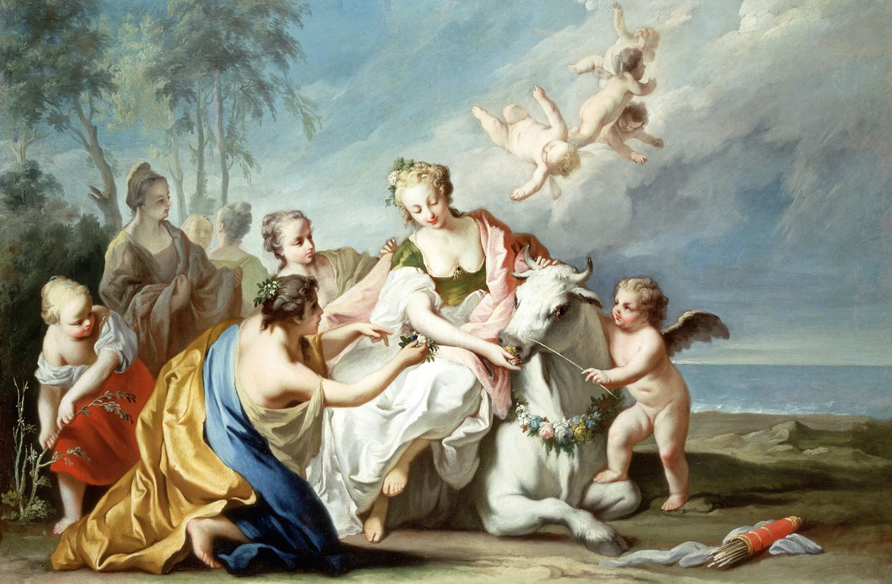 Voldtekten av Europa av Jacopo Amigoni