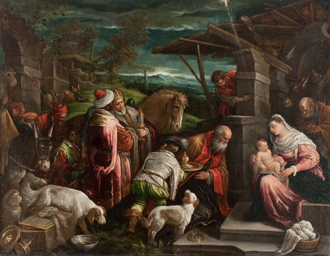 Tilbedelse av magi av Jacopo Bassano