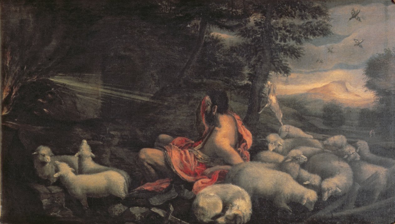 Moses og den brennende busken av Jacopo Bassano