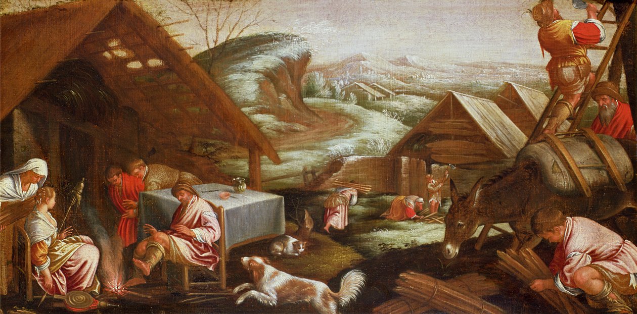 Vinterscene av Jacopo Bassano