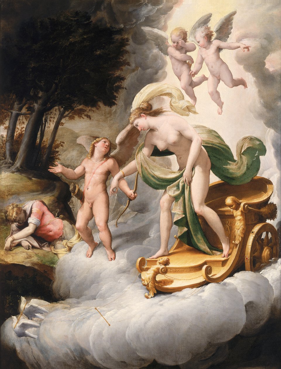 Venus ledet av Cupid til Dead Adonis av Jacopo Ianguidi Bertoia