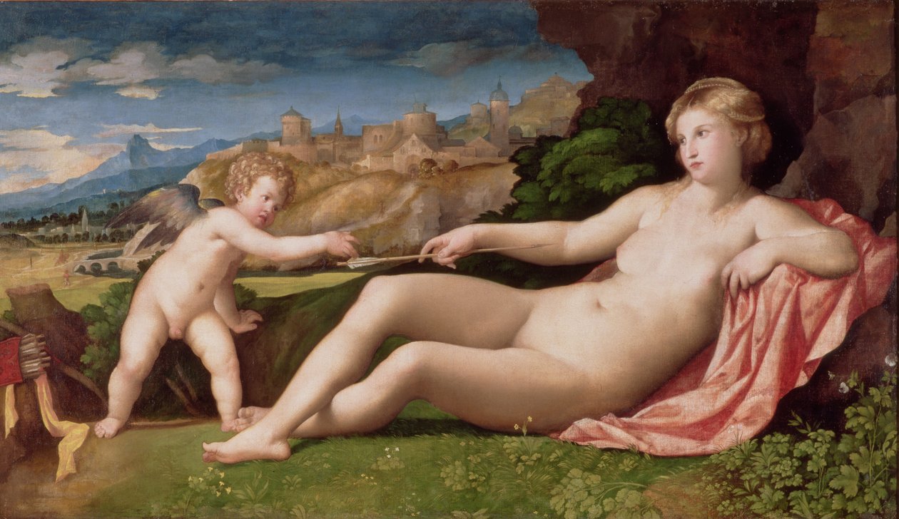 Venus og Amor, ca. 1523-24 av Jacopo Palma