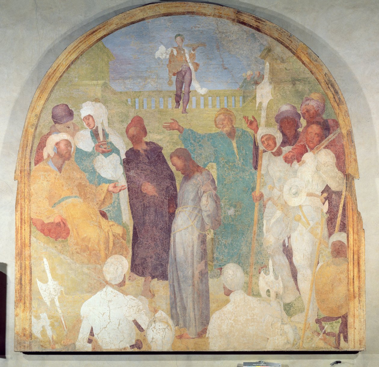 Kristus før Pilatus, lunette fra lidenskapens freskomaleri, 1523-6 av Jacopo Pontormo