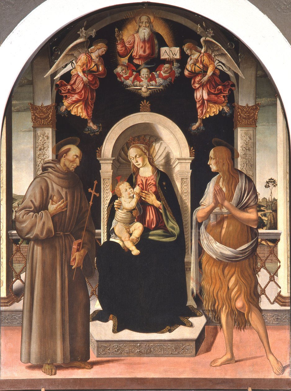 Madonna og barn med hellige av Jacopo Pontormo