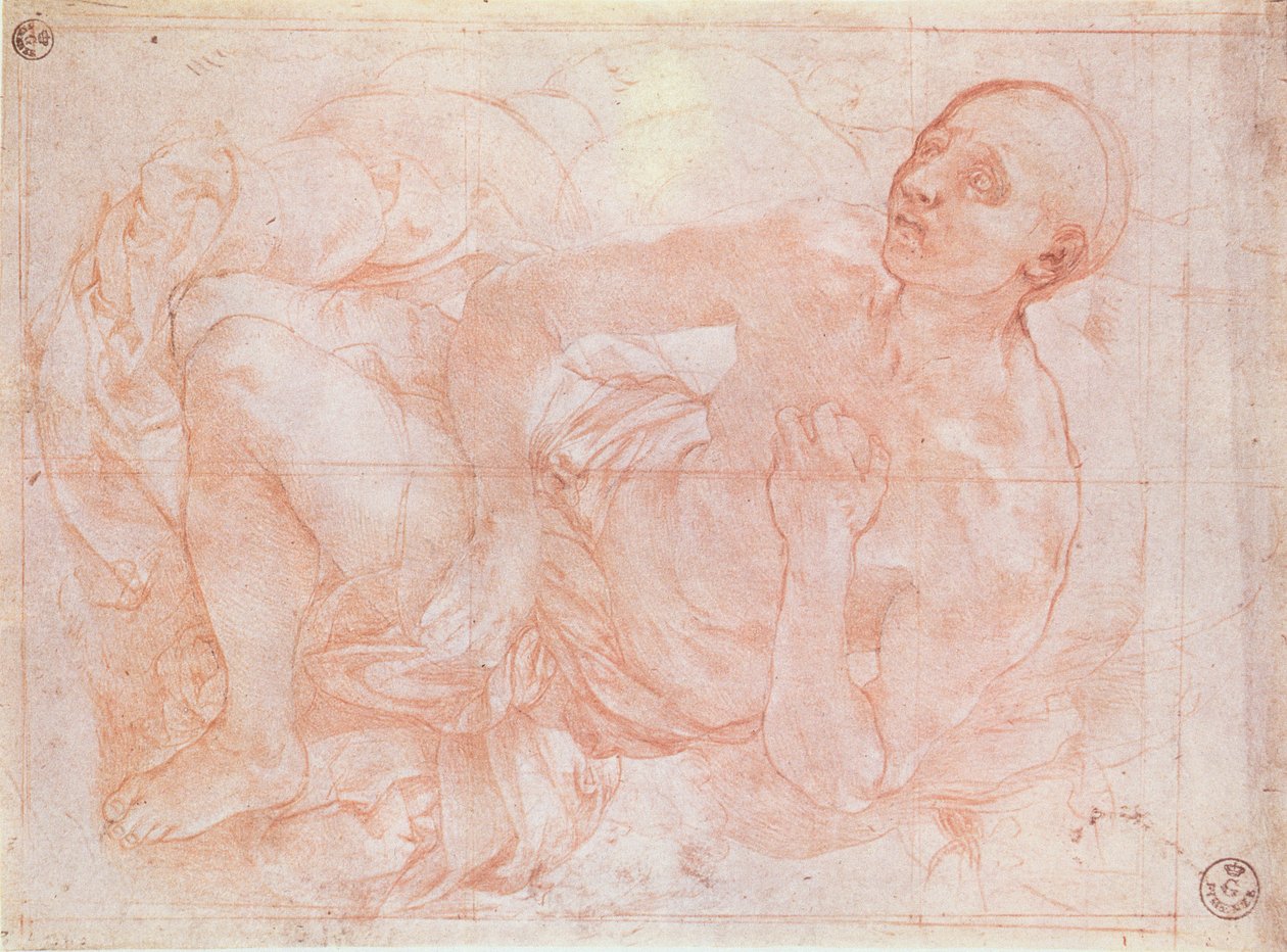 St. Jerome (kritt) av Jacopo Pontormo
