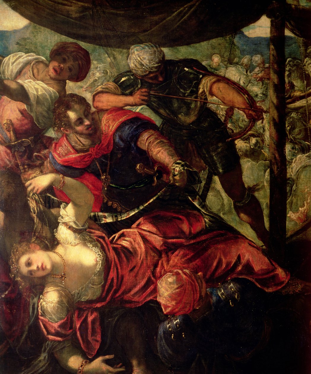 Kamp mellom tyrkere og kristne, ca. 158889 (detalj av 38671) av Jacopo Robusti Tintoretto