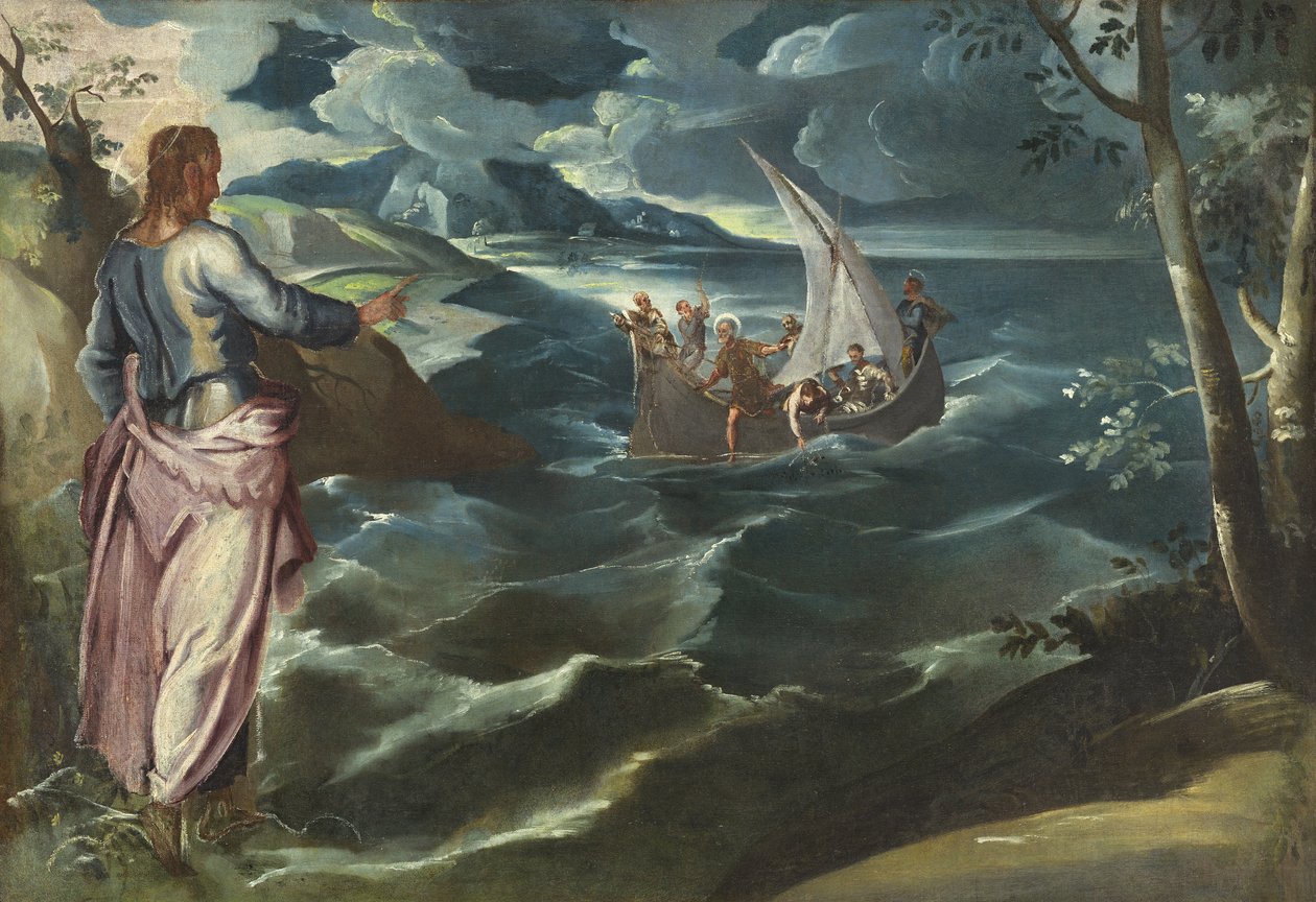 Kristus ved Genesaretsjøen, ca. 1575-80 av Jacopo Robusti Tintoretto