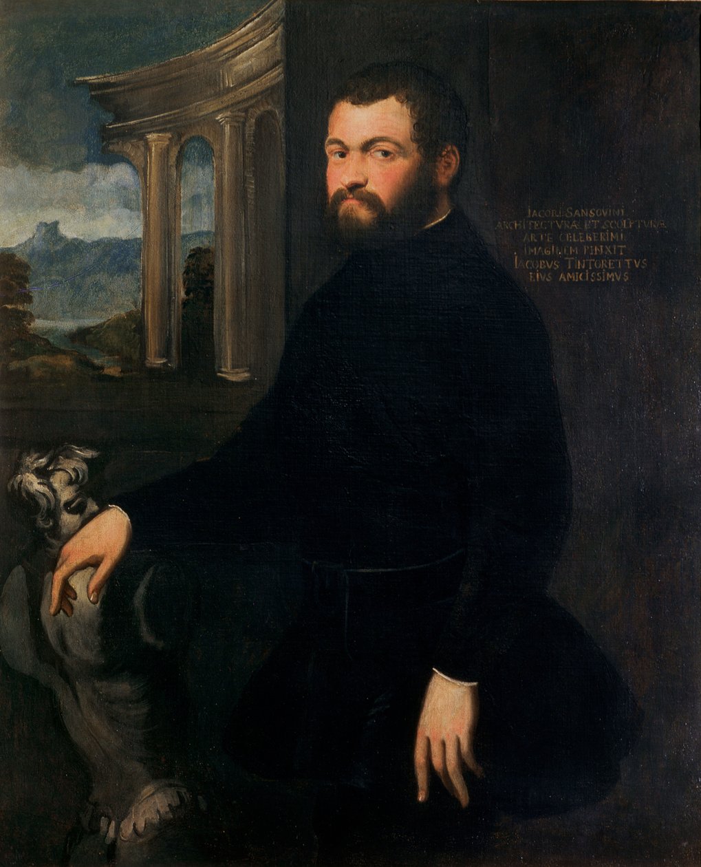 Jacopo Sansovino (1486-1570), opprinnelig Tatti, billedhugger og statsarkitekt i Venezia av Jacopo Robusti Tintoretto