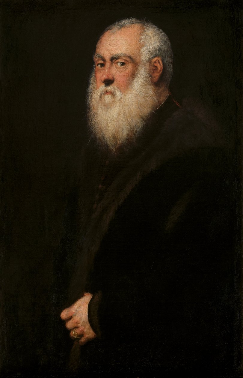 Mann med hvitt skjegg av Jacopo Robusti Tintoretto