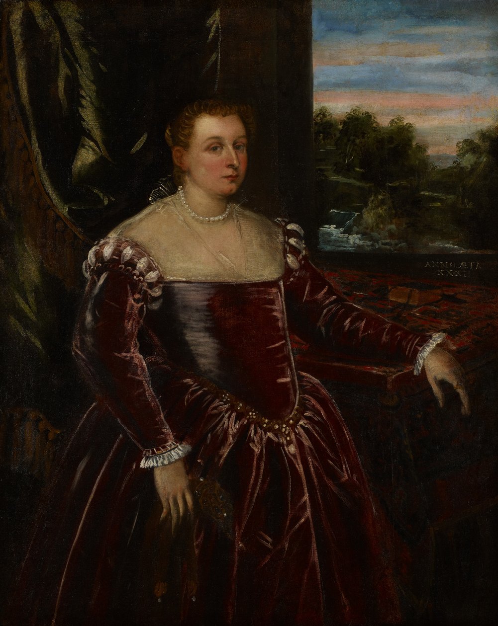 Portrett av Dogaressa Morosina Morosini, 1570-80 av Jacopo Robusti Tintoretto