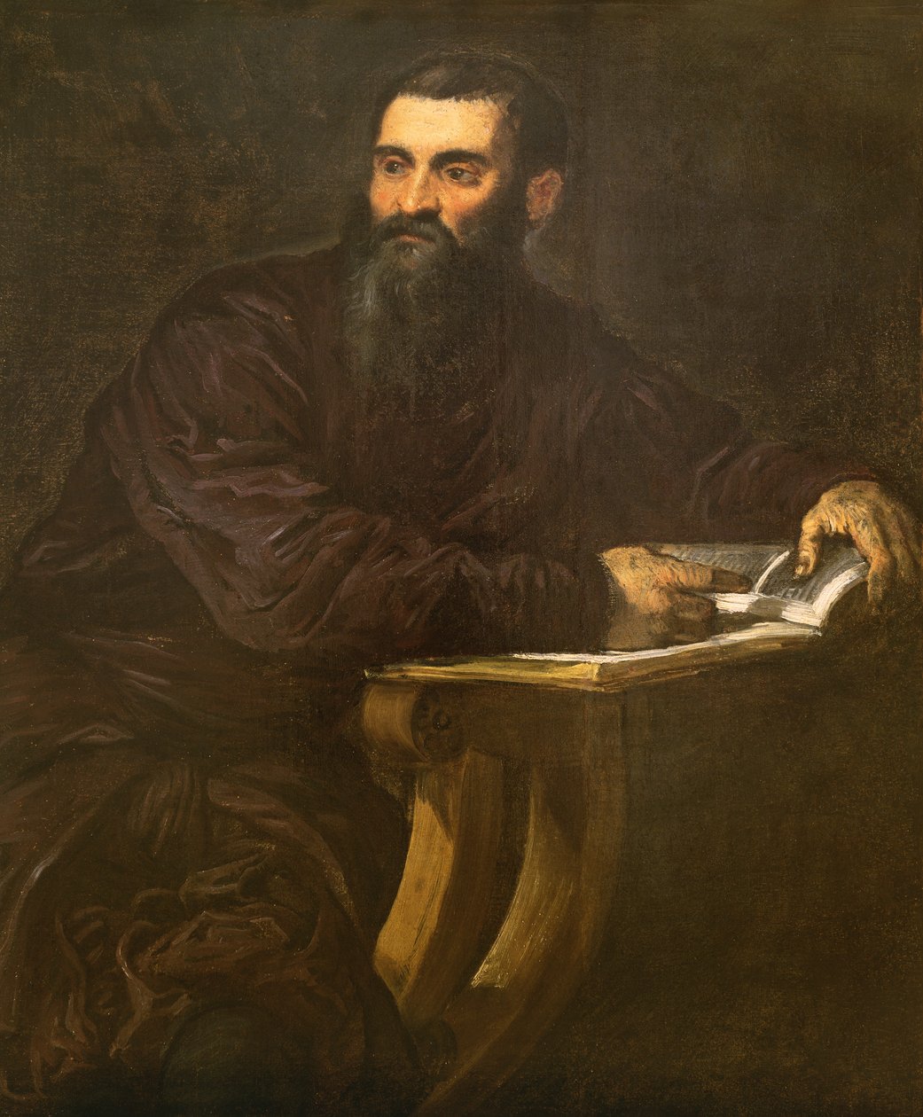 Portrett av en skjeggete mann med en bok av Jacopo Robusti Tintoretto