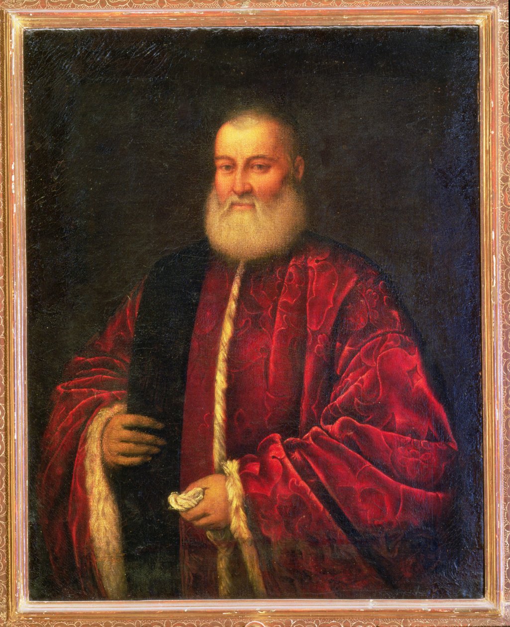 Portrett av en gammel mann i røde kapper av Jacopo Robusti Tintoretto
