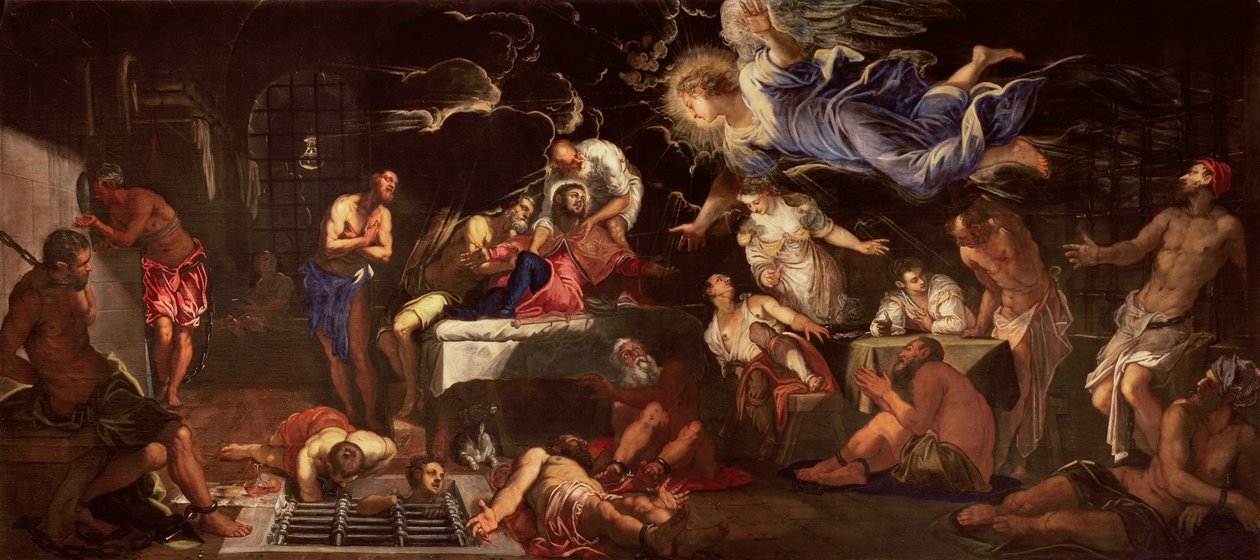 Saint Roch fengslet, ca. 1575 av Jacopo Robusti Tintoretto