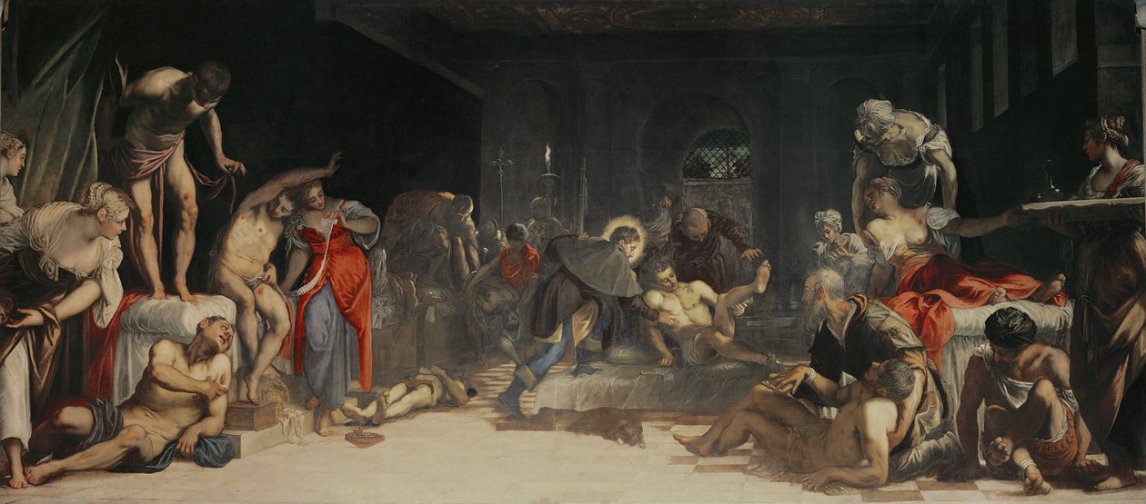 St. Roch kurerer pesten av Jacopo Robusti Tintoretto