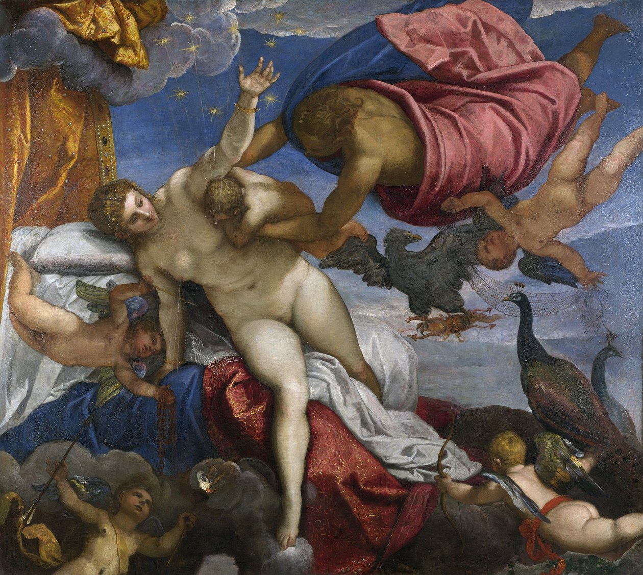 Opprinnelsen til Melkeveien, ca. 1575-80 av Jacopo Robusti Tintoretto