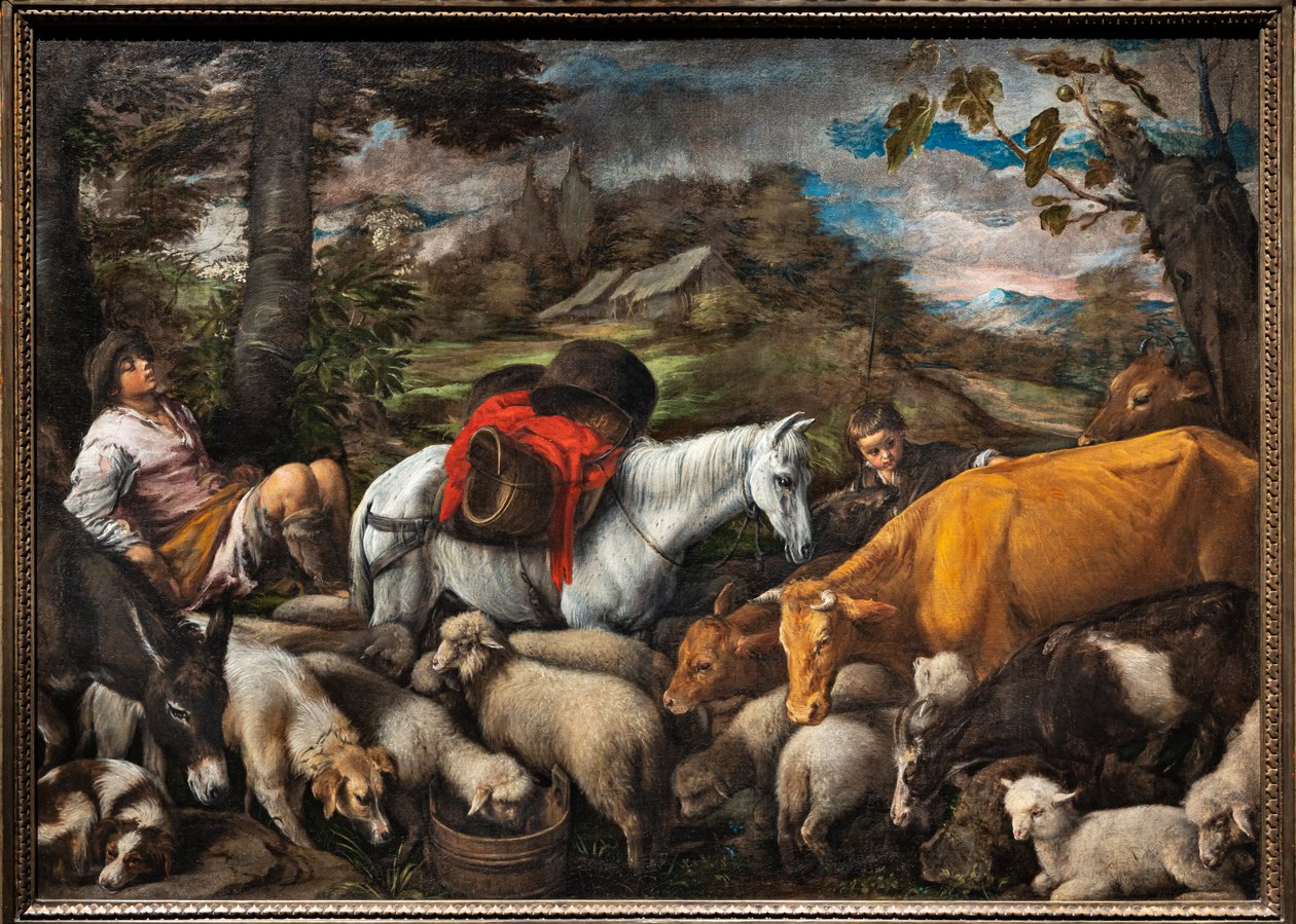 Pastoral (Den hvite hesten) av Jacopo (1510 92) Bassano