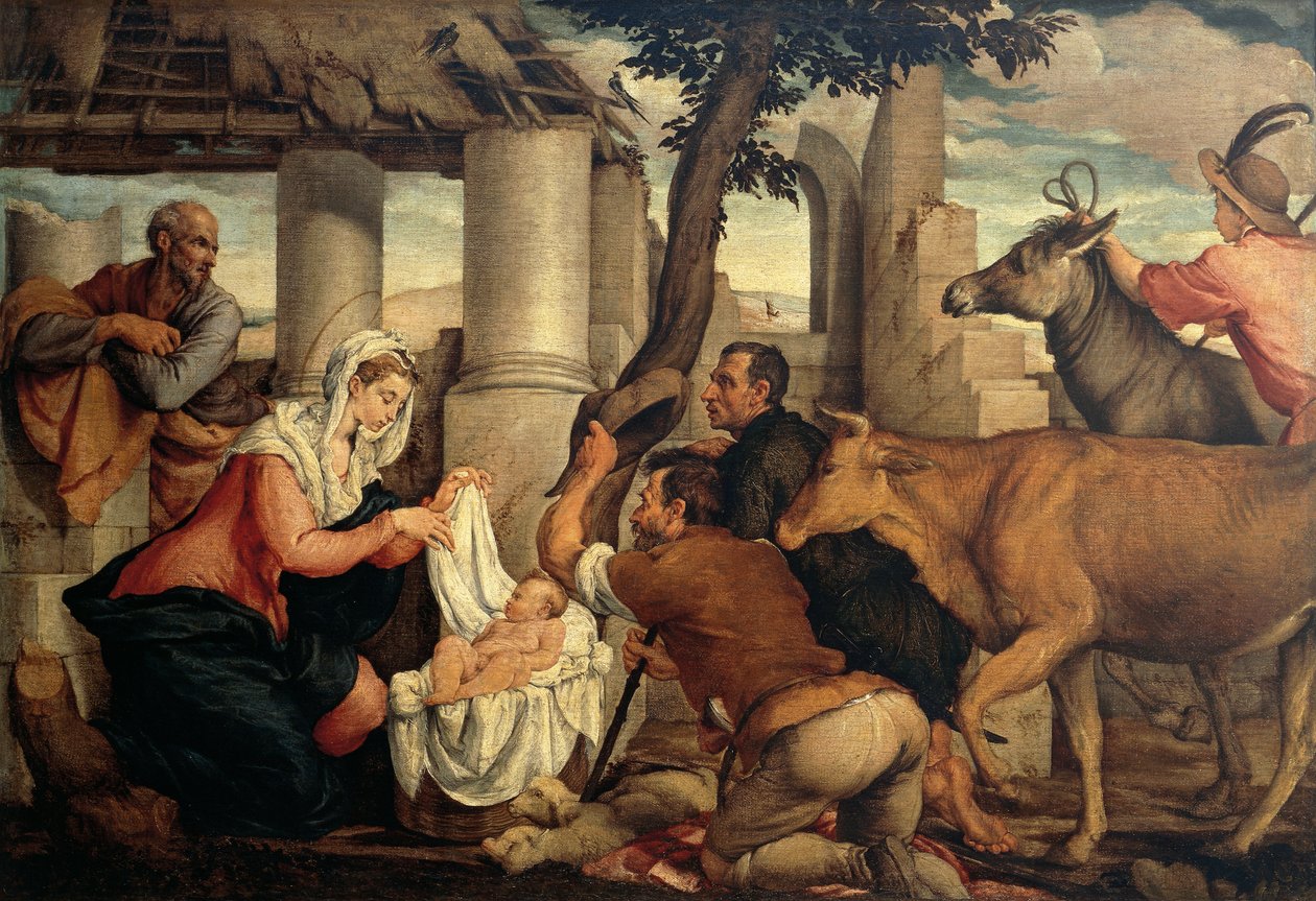 Hyrdenes tilbedelse, av Jacopo Bassano (ca 1510-1592) av Jacopo (1510 92) Bassano