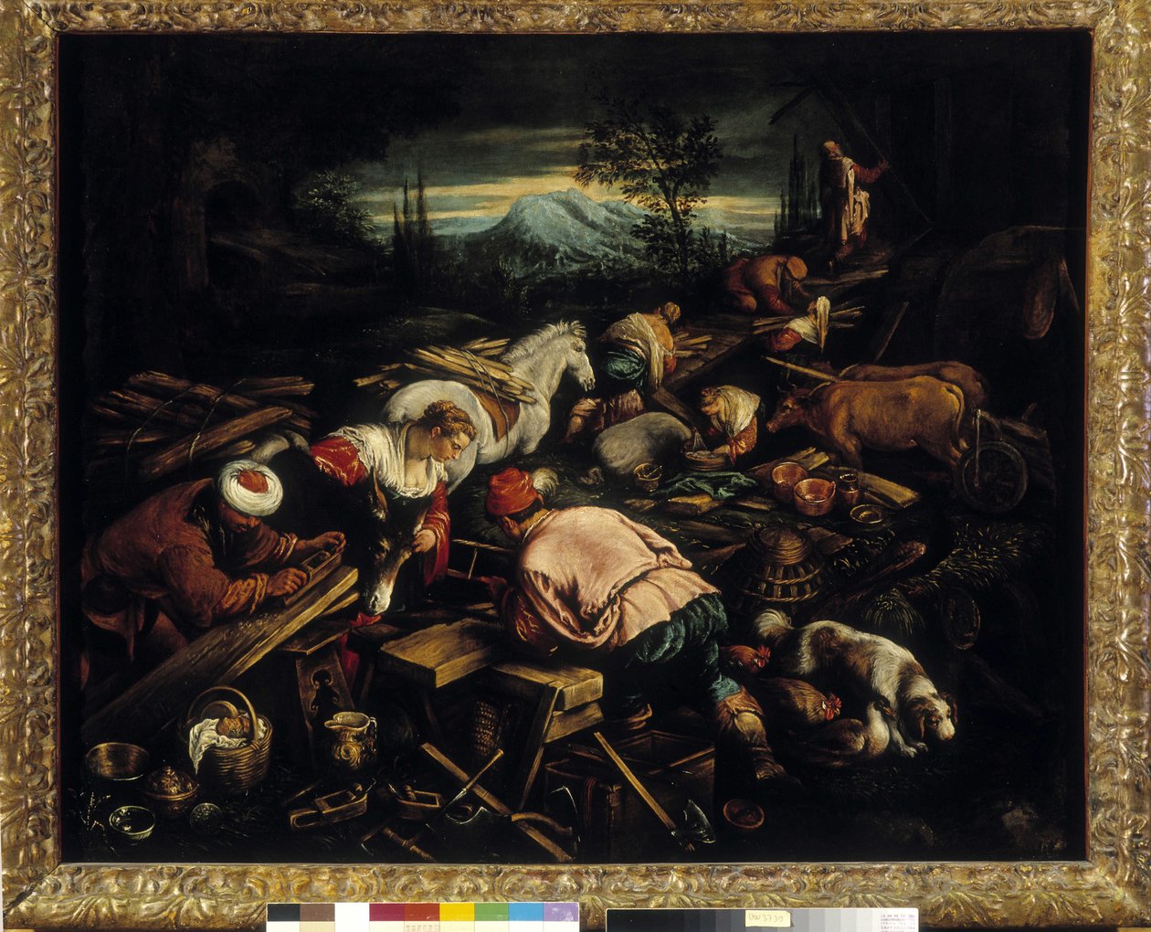Byggingen av Noes Ark av Jacopo Bassano