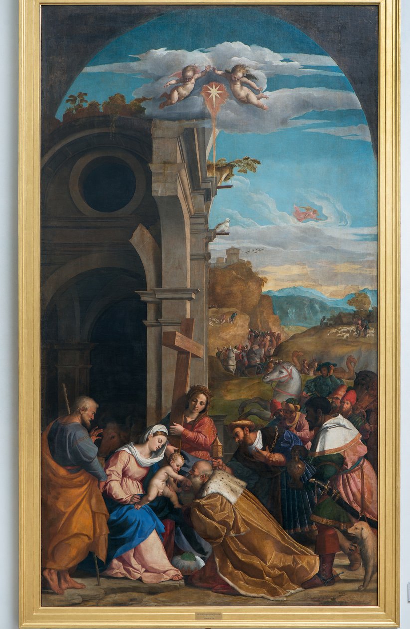 Tilbedelse av magi i nærvær av Saint Helen av Jacopo (c.1480 1528) Palma