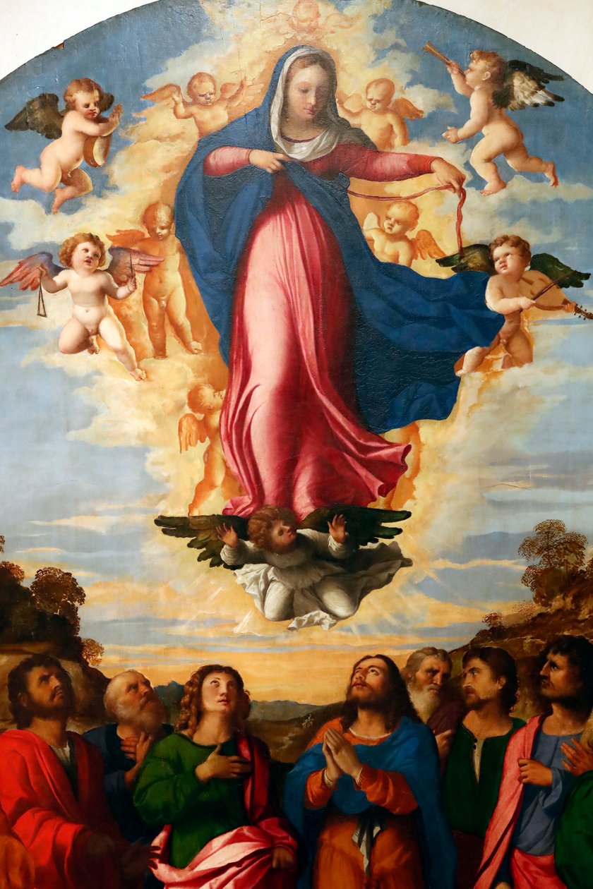 The Assumption of the Virgin, av Palma il Vecchio Serina 1513 (maleri) av Jacopo (c.1480 1528) Palma