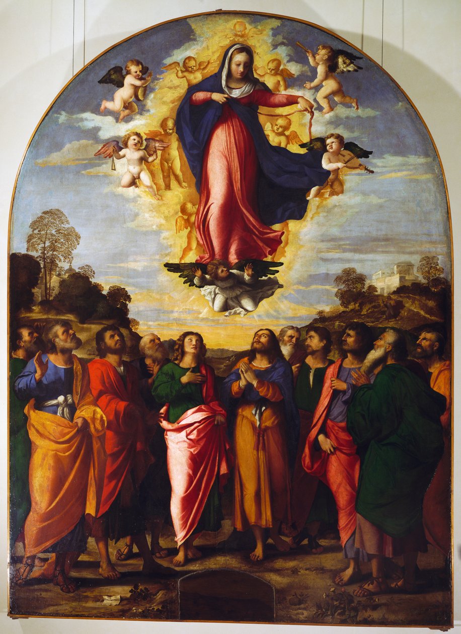 Antagelse av Jomfru av Jacopo (c.1480 1528) Palma