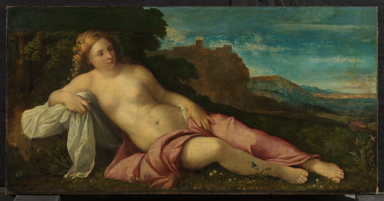 Venus i et landskap, ca. 1520 (olje på lerret) av Jacopo (c.1480 1528) Palma