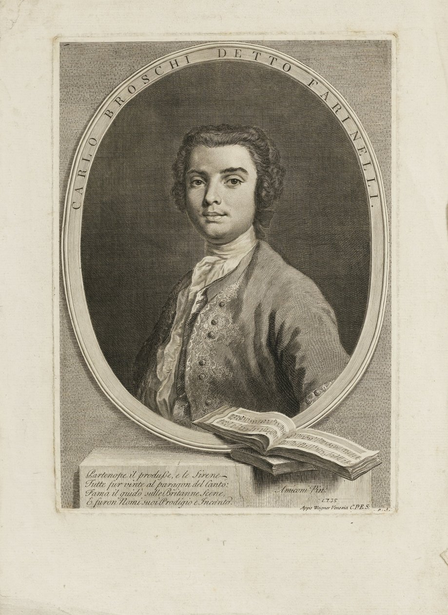 Portrett av sangeren Farinelli Carlo Broschi 1705-1782, 1735 av Jacopo Amigoni