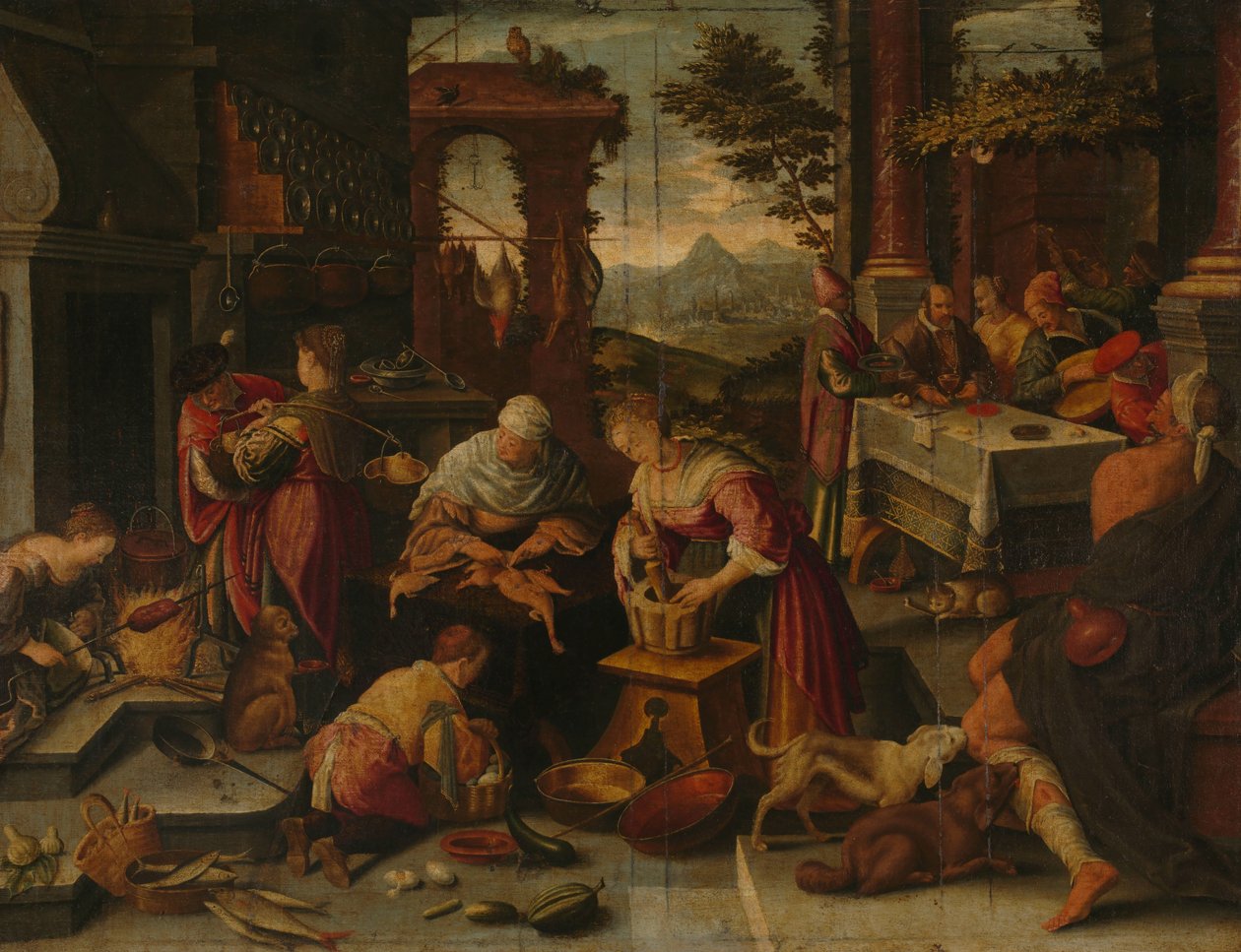Lasarus og den rike mannen av Jacopo Bassano (copy after)