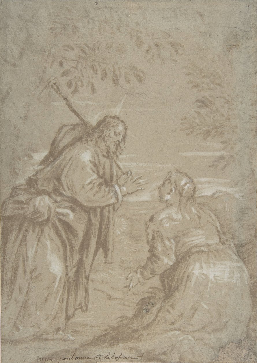 Kristus viser seg for den hellige Maria Magdalen Noli Me Tangere, ca. 1560. av Jacopo Bassano.