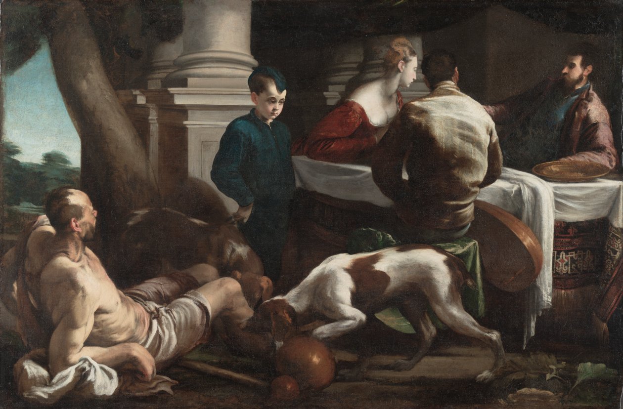 Lasarus og den rike mannen av Jacopo Bassano