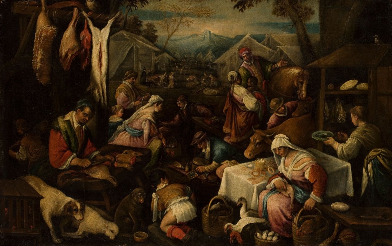 Markedsscene av Jacopo Bassano