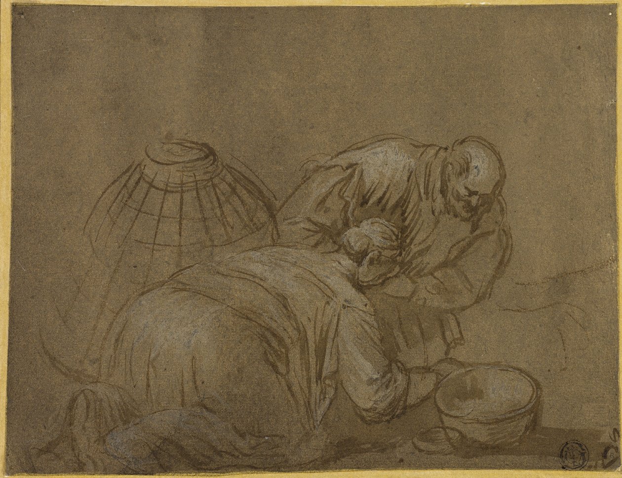 Bondepar ser i en kurv av Jacopo Bassano