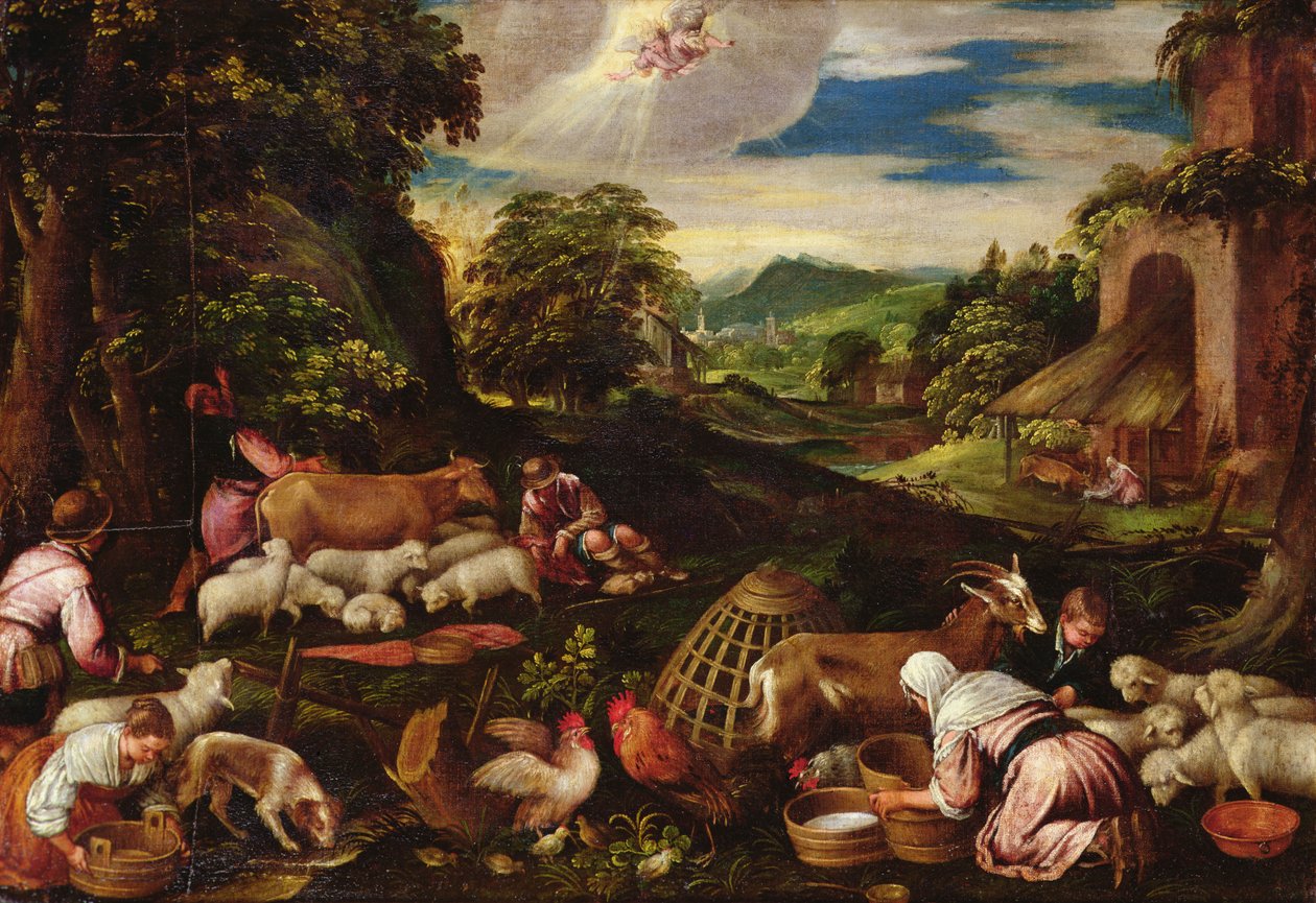Bebudelsen til hyrdene av Jacopo Bassano