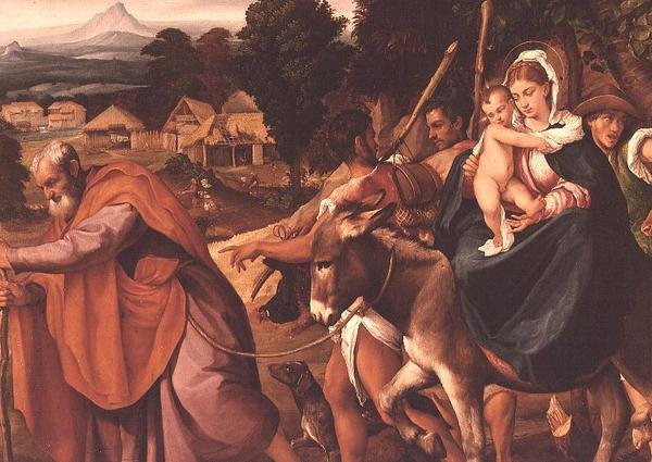 Flykten til Egypt av Jacopo Bassano