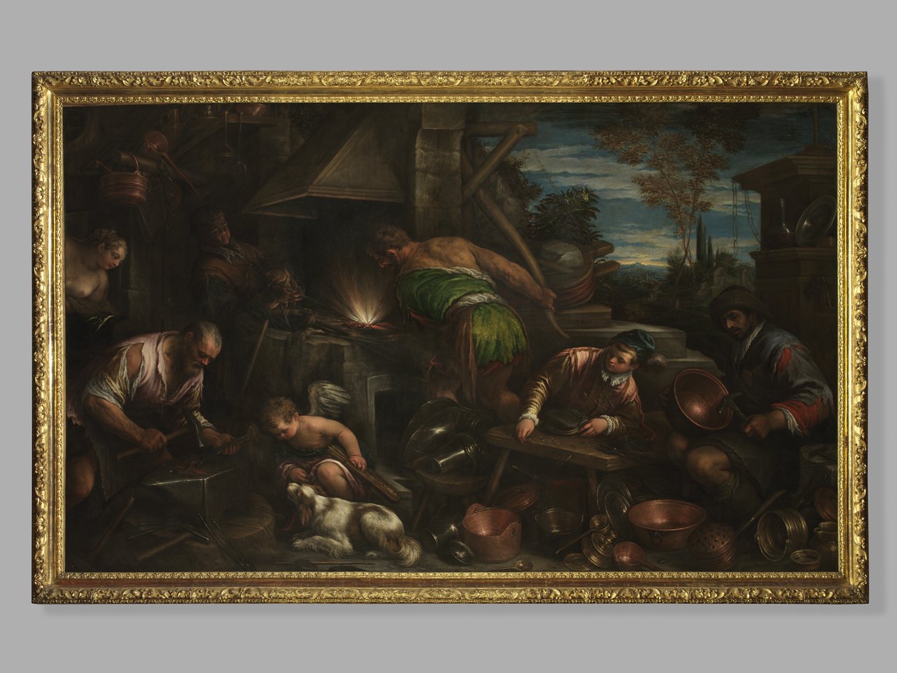 The Forge of Vulcan, ca. 1580-84 av Jacopo Bassano