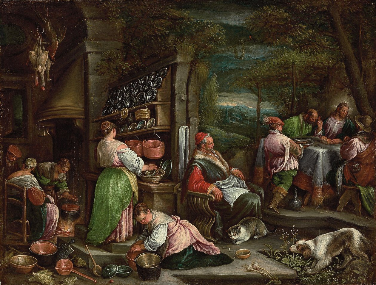 Nattverden i Emmaus av Jacopo Bassano