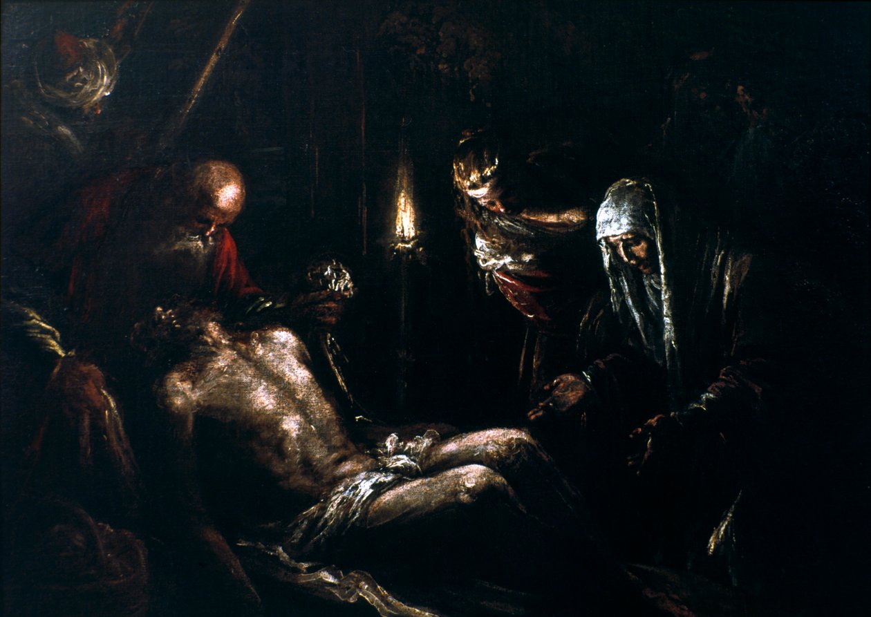 Nedstigning fra korset, 1500-tallet av Jacopo Bassano il vecchio