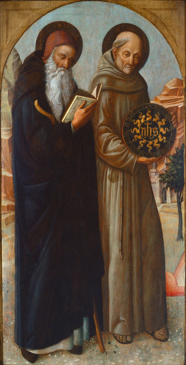 Saint Anthony Abbed og Saint Bernardino av Siena av Jacopo Bellini