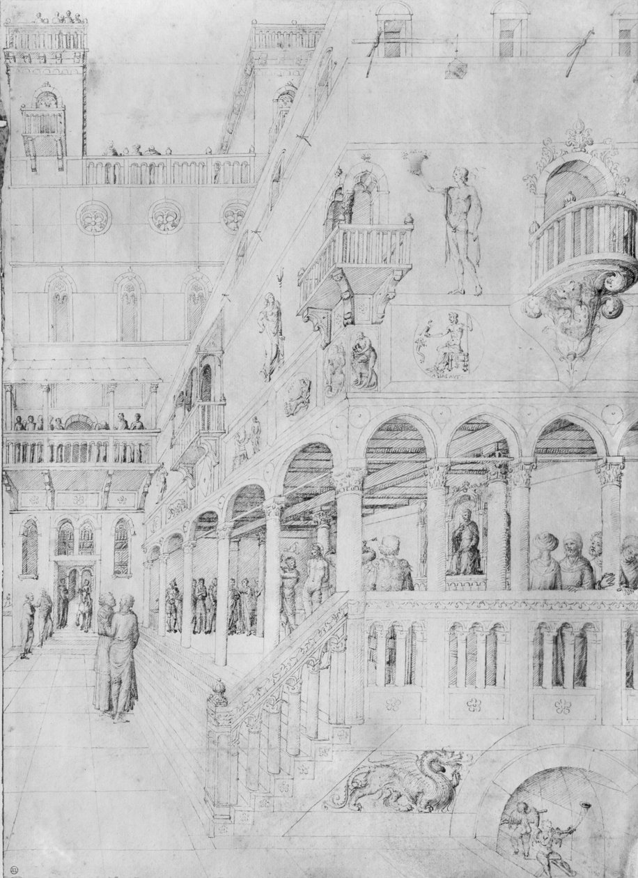 The Flagellation, fra Jacopo Bellinis album med tegninger (penn og blekk på vellum) av Jacopo Bellini