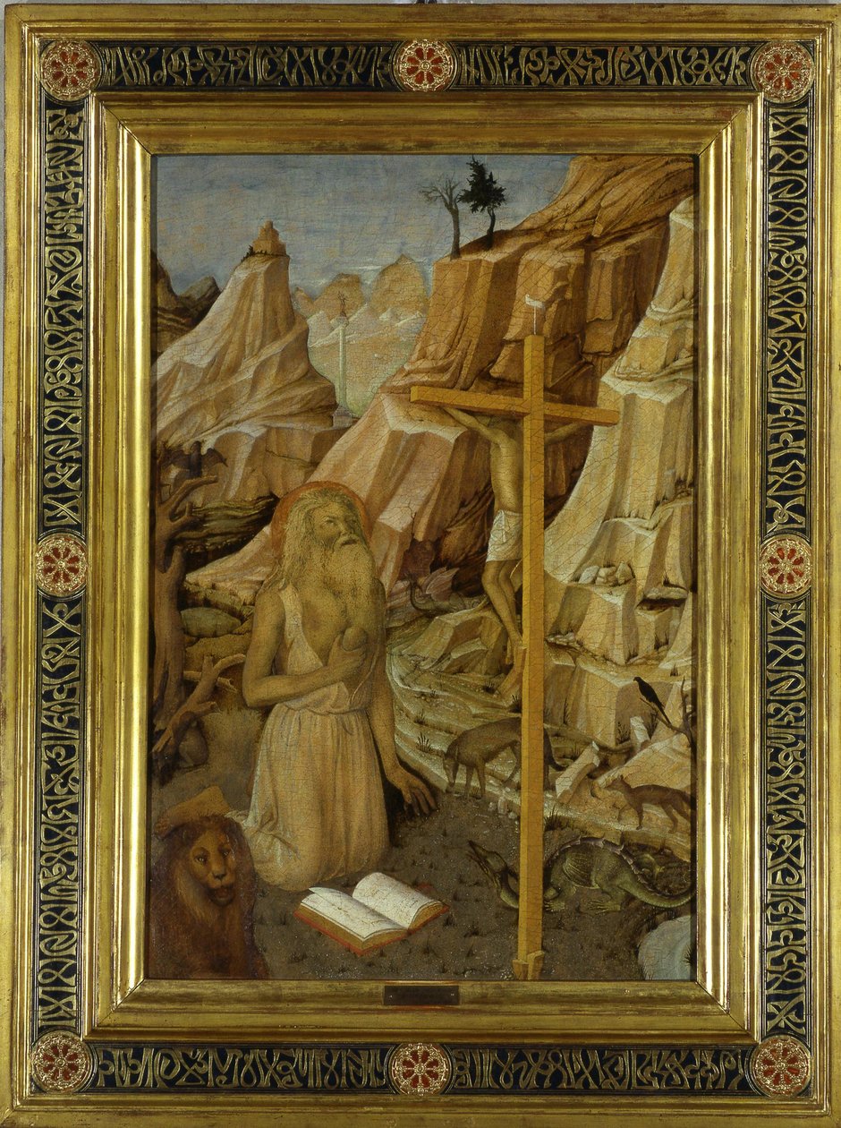 Den angrende Saint Hieronymus i ørkenen, 1450. av Jacopo Bellini